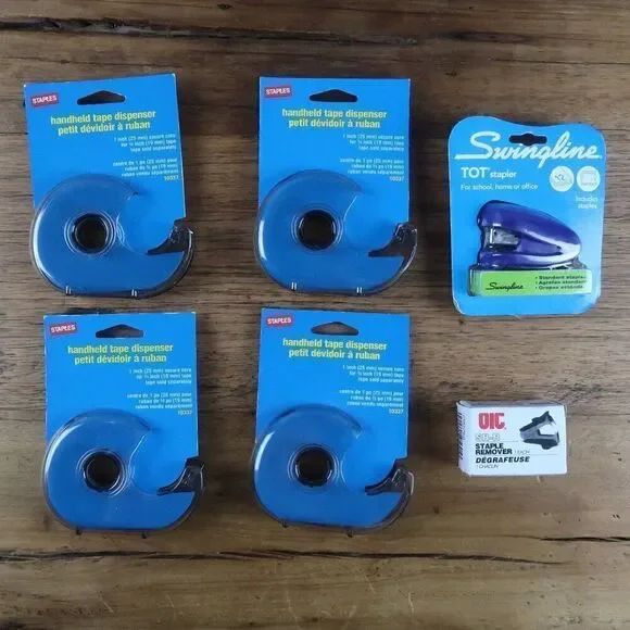 OFFICE BUNDLE TAPE DISPENSERS STAPLER AND STAPLE REMOVER NEW