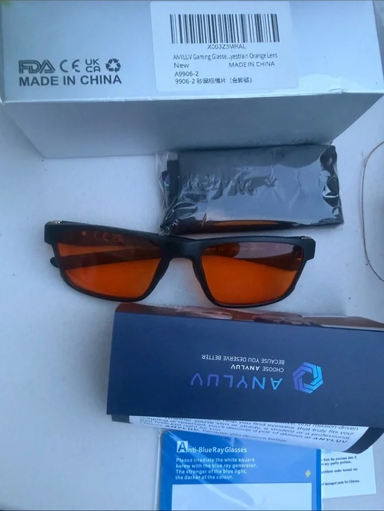 ANVILUV Orange Lens Blue Light Blocking Sunglasses