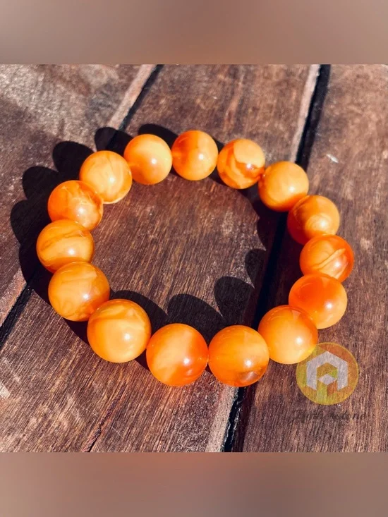 Vibrant Orange Beaded Bracelet N2333