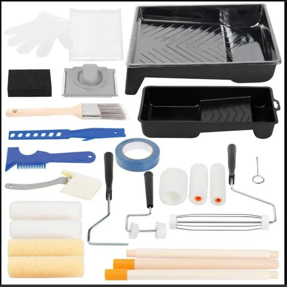 25 Piece Bundle Painting Tools Paint Roller Home Improvement Supplies brushes