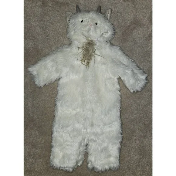 Pottery Barn Kids White Goat Halloween Costume Boy Girl Baby 0-6 Months SOFT