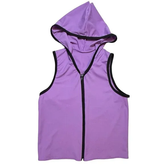 WEISSMAN Unisex Lavender Hooded Dance Vest Size MC‎ Zipper Hip Hop Costume NEW