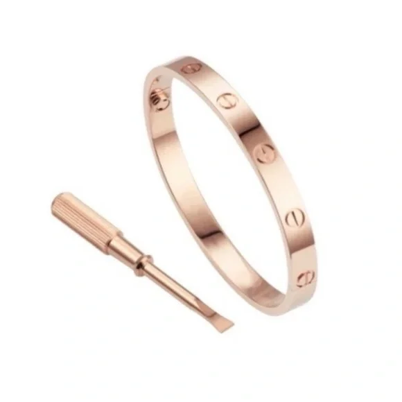 Generic Rose Gold Screw Cuff Bangle Bracelet with Screwdriver