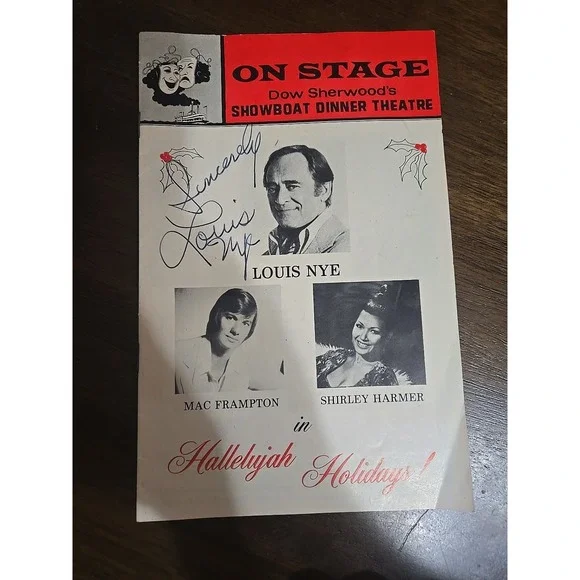 Vintage‎ Louis Nye Signed Showboat Dinner Theatre Program, Autograph