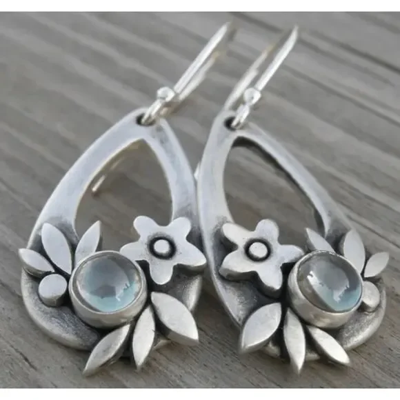 Pale Blue Resin Silver Floral 2