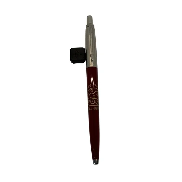 VTG Parker Jotter Ballpoint Pen Burgundy Silver The Folio Society‎ 1947 Logo