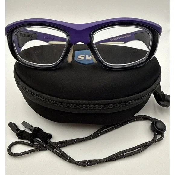 Pentax ZT200 Purple/Black Safety Glasses, Neck Hangers & Travel Case Z87-2+