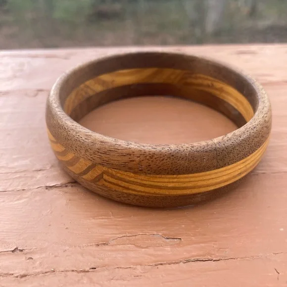 Wooden bangle bracelet
