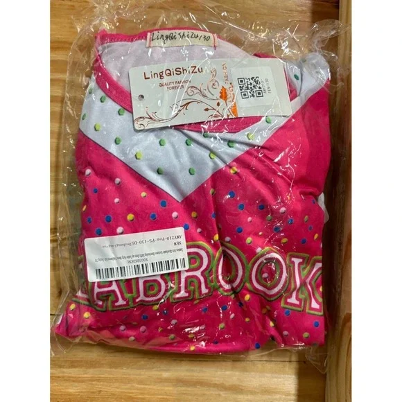 Zombies‎ 3 Seabrook Cheerleader Costume Girls Pink Dress Set Pom Poms Bow NEW