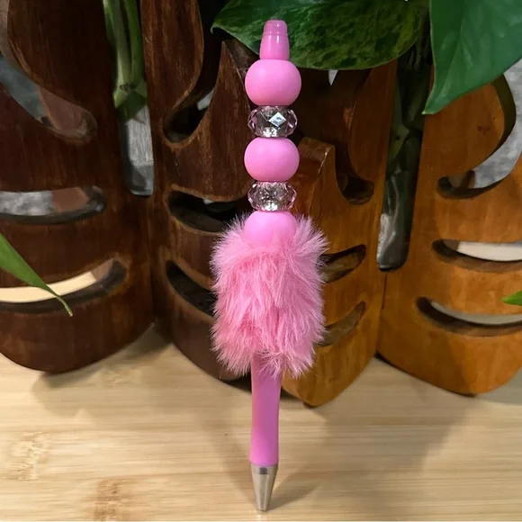 Handmade Silicone Beaded‎ Pen 🎀 Breast Cancer Awareness + Refill