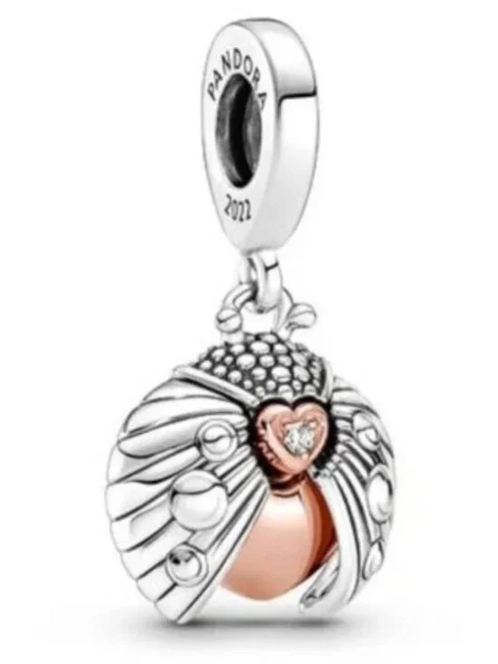 Pandora 2022 Club Charm Rose Ladybird & Heart Dangle Charm