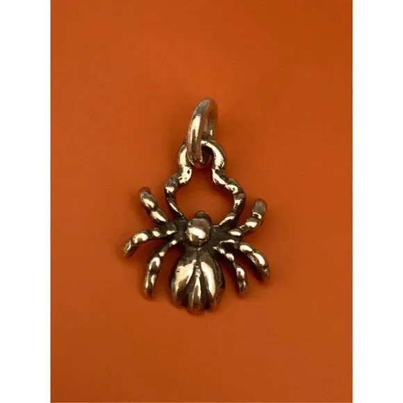 Spider Halloween Vintage Sterling Silver Jewelry Charm #arthropods