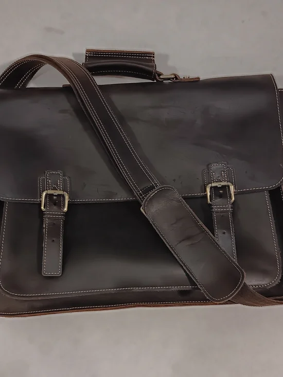 Emerson Men's Leather Messenger Bag - Brown