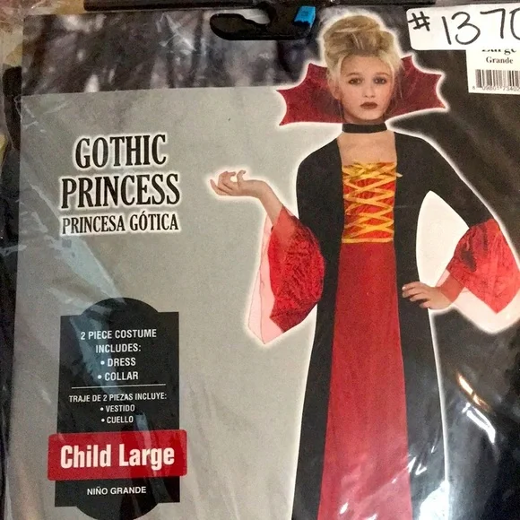 Princesses Gothic Red Black Gold Costume Vampire