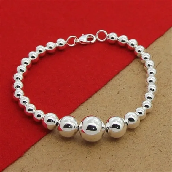 🌟 Sterling Silver Beads Bracelet