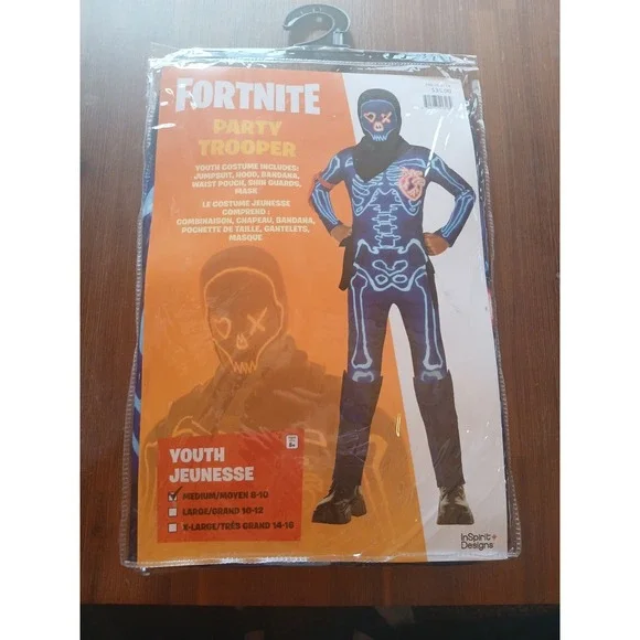 Fortnite‎ Party Trooper Child Costume Size Med 8-10 New