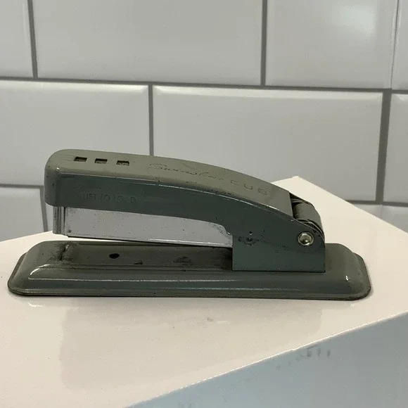 Vintage Swingline Cub Stapler Gray Metal Mid Century Modern Office Made in USA