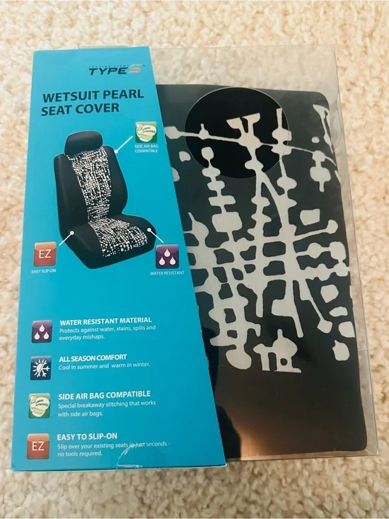 NEW Black & Gray Wetsuit Pearl Seat Cover - 1 cover -