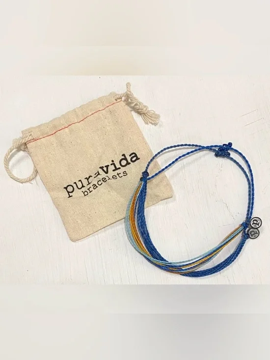 Pura Vida Blue Orange Original String Bracelets Boho Y2K Coastal Summer Beach