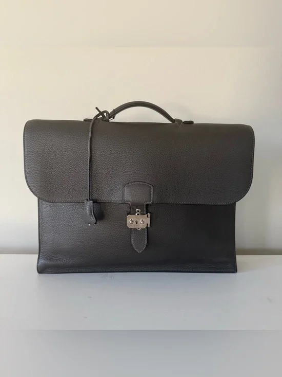 Hermès Togo Sac à Depeches 41 gray