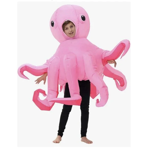 Inflatable Octopus Costume Kids Girls Boys Halloween Costumes Funny Blow Up Sea