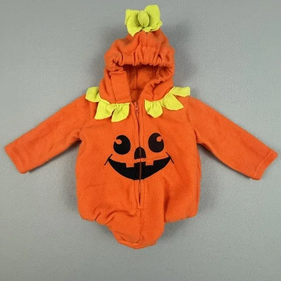 Clothing Pumpkin Costume Unisex Baby Orange Fleece Hooded Romper Mingyilu