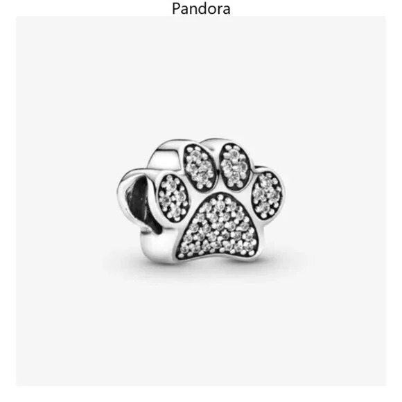 Pandora Sparkling Paw Print Charm