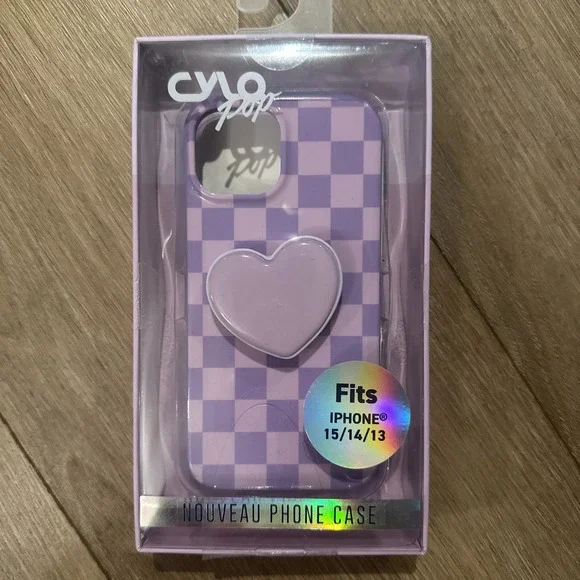 Cyclpop Nouveau Phone Case iPhone 15/14/13 Checkered w/Heart NEW‎