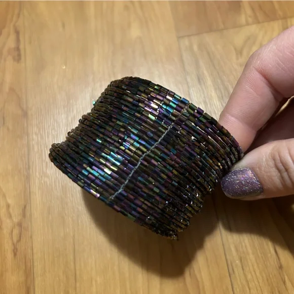 Black Iridescent Beaded Bracelet