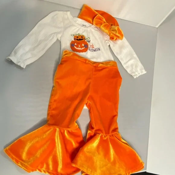Baby Essentials Halloween Pumpkin Costume - Orange and White‎