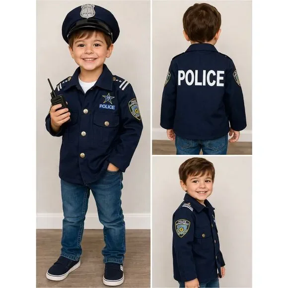 Kids Police Costume Jacket Size 3-4T Kangaroo Dress Up Halloween