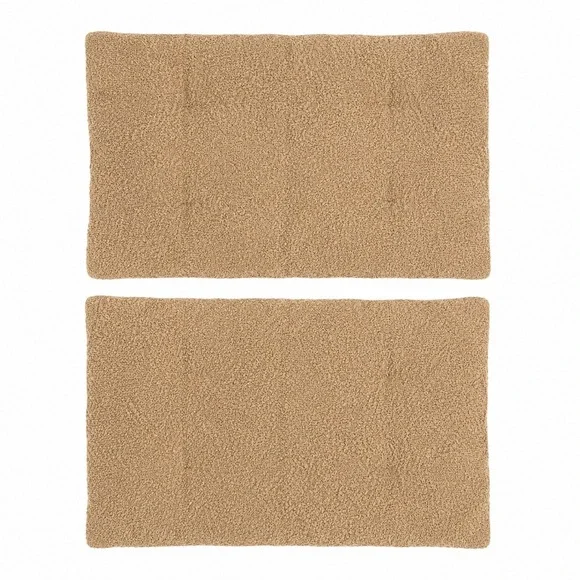 West Elm Cozy Boucle Standard Pillow Shams Set of 2 Wool Blend Camel Brown 20x26