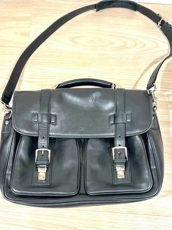 2022 Coach K23-5241 Metropolitan Brief Black Leather Messenger Briefcase See