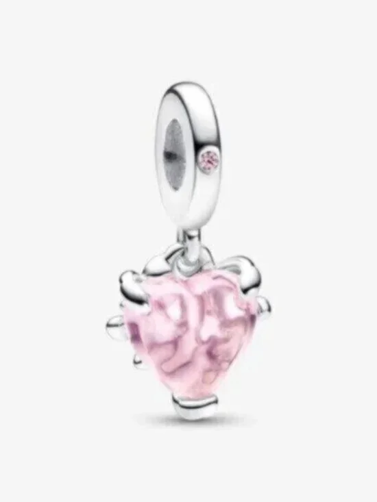 Pandora Pink Family Tree & Heart Dangle Charm