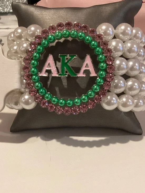 AKA Pink & Green Pearl Statement Bracelet