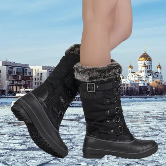📣 Dream Pairs Non-Slip Warm  Lined Mid Calf Winter Snow Boots 👢 Size 🔟 NWOT