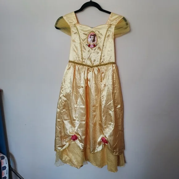 Disney's Belle Shiny Gold Fairy Princess Ballgown Dress Up youth 9/10 Party