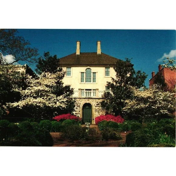 The Carlyle House from the Garden Postcard Lexington VA Palladian Style Mansion