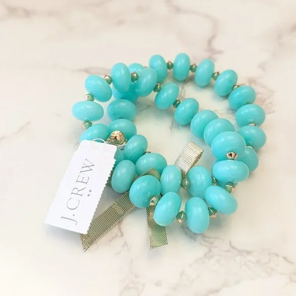 J.Crew Factory Chunky Bead Stretch Bracelets Set-of-Two
