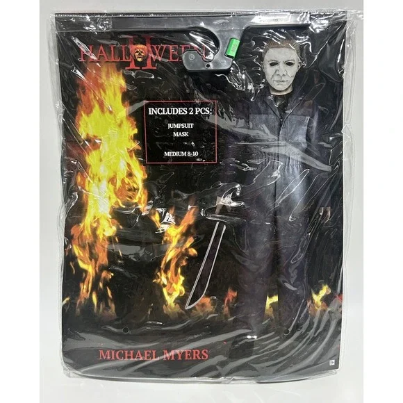 Halloween II Michael Myers Jumpsuit And Mask Costume Medium‎ 8-10 NEW