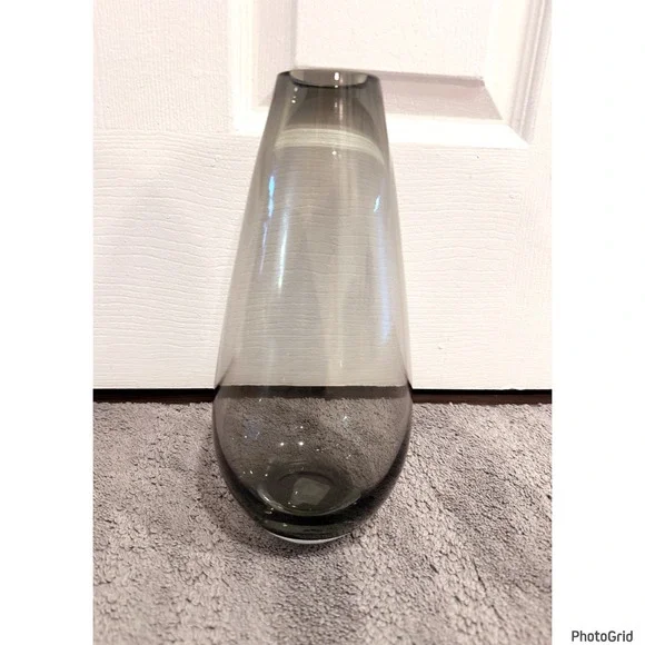 West Elm Matte Dark Smoke Glass Vase 10