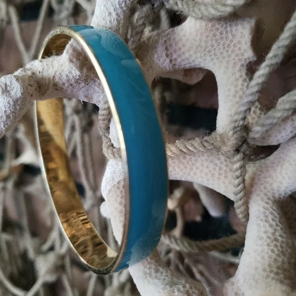 J Crew bangle bracelets. Tiffany blue color/gold