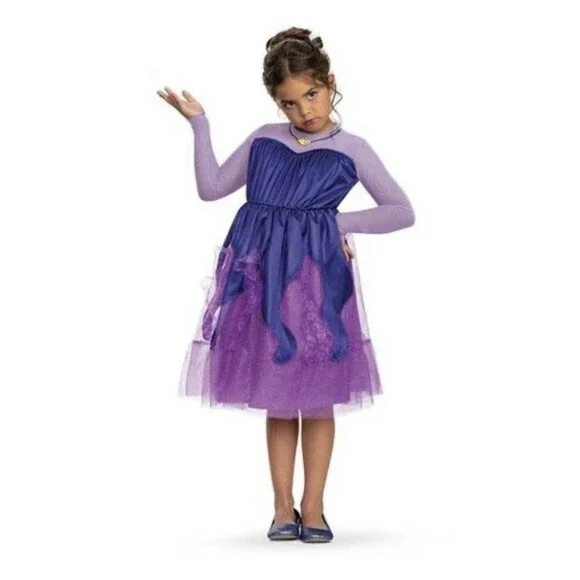 Disney Little Mermaid URSULA KIDS DRESS Halloween Costume - Size 7-8 Medium