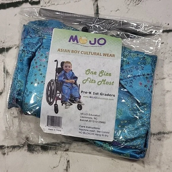 Mojo Play‎ Costume Asian Boy Cultural Wear Robe Belt Pants Dress-Up Pretend New