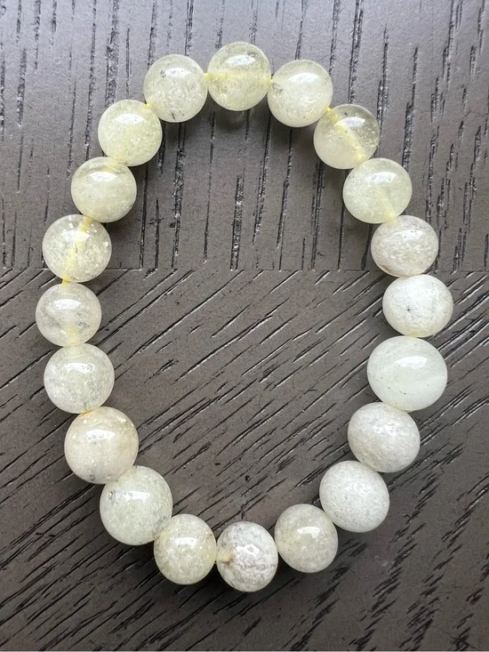 Libyan Desert Glass bracelet 9-10mm SIZE 6.5’ ( See Pictures)