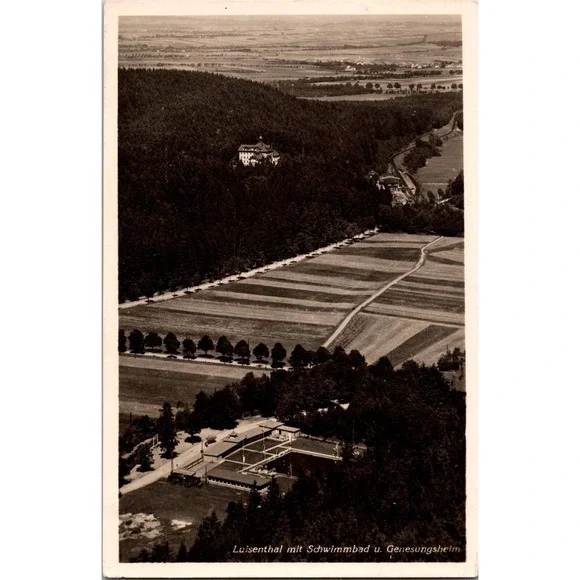 Vintage Luisenthal‎ Aerial View Postcard with Schwimmbad & Genesungsheim