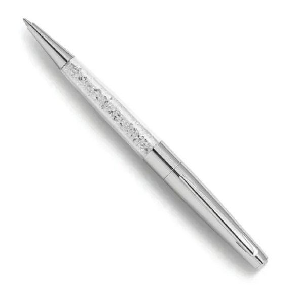 Silvertone Ballpoint Pen with Crystals