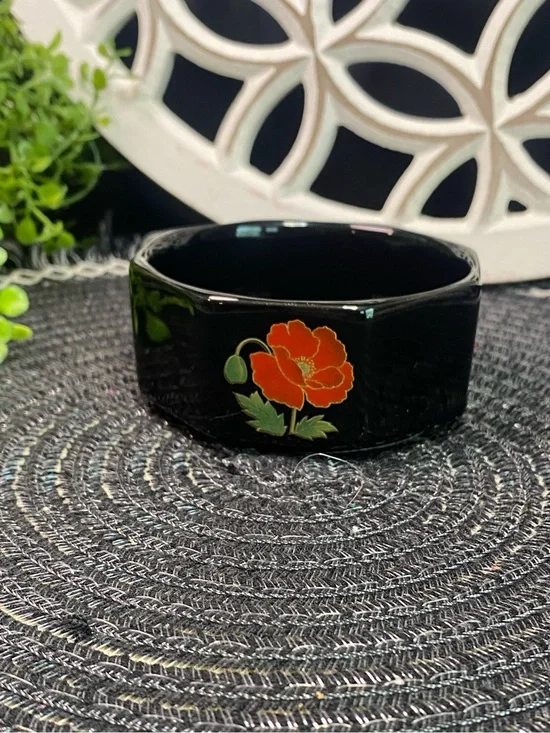 Red‎ Poppies Japanese Fine China Trinket Dish
