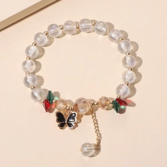 Butterfly Charm Beaded Bracelet