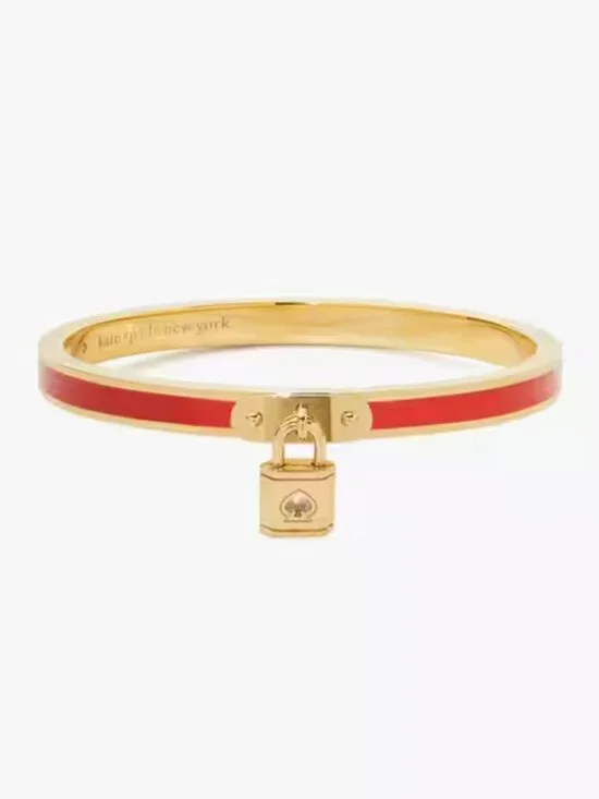 Kate Spade Lock & Spade Charm Bracelet in Red and Gold